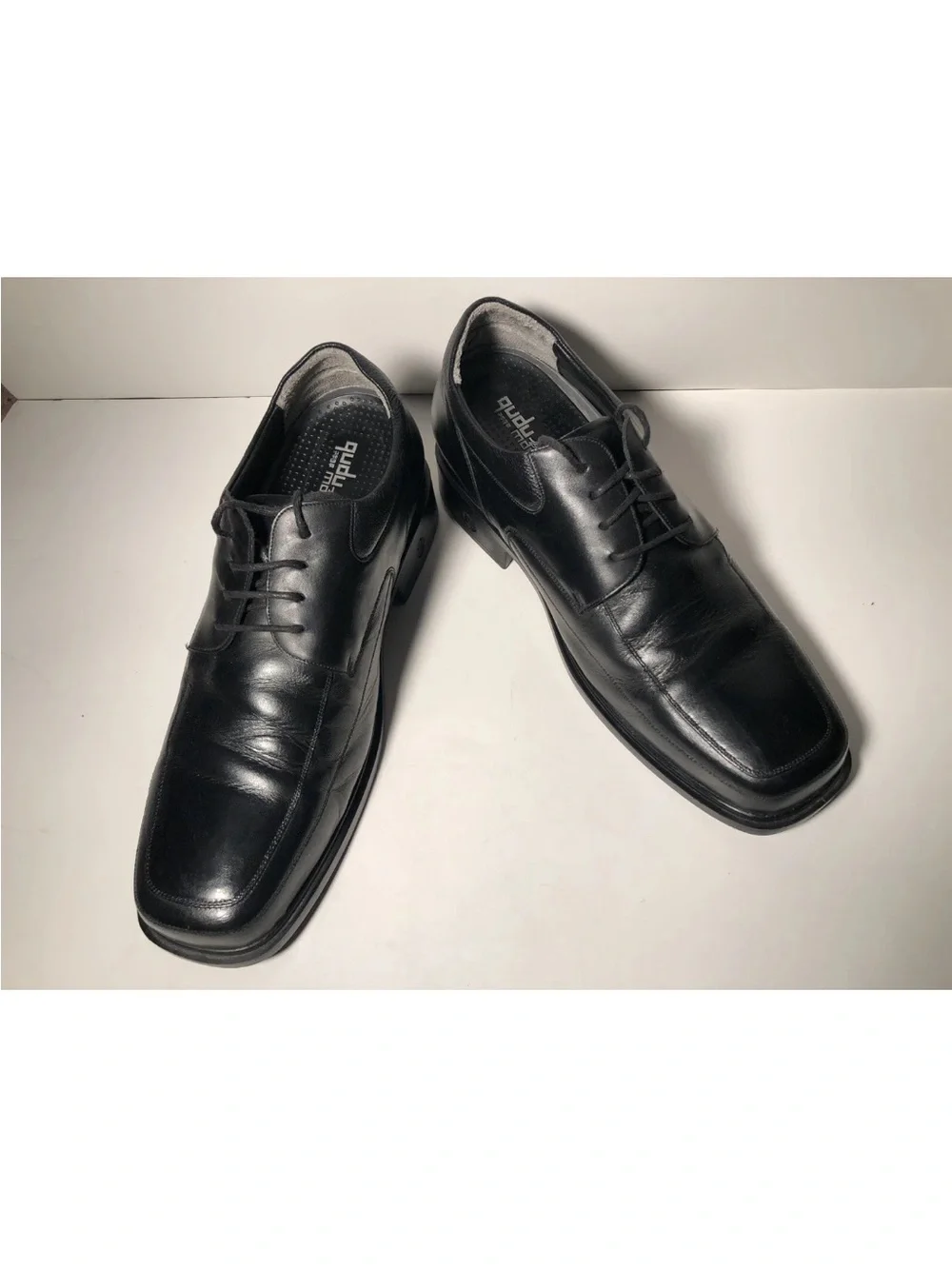 QUDUMARU HAND MADE MENS KOREAN Dress Shoes BLACK Lace Up (US 8.5) (Korean 265EE)